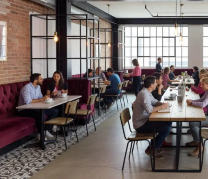 Modern bisztró ülősarok belül Programdistrict